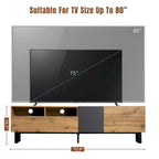 Mobile porta TV Wood+Grey 70.9 con vano contenitore e anta a ribalta per TV fino a 80 pollici