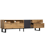 Mobile porta TV Wood+Grey 70.9 con vano contenitore e anta a ribalta per TV fino a 80 pollici