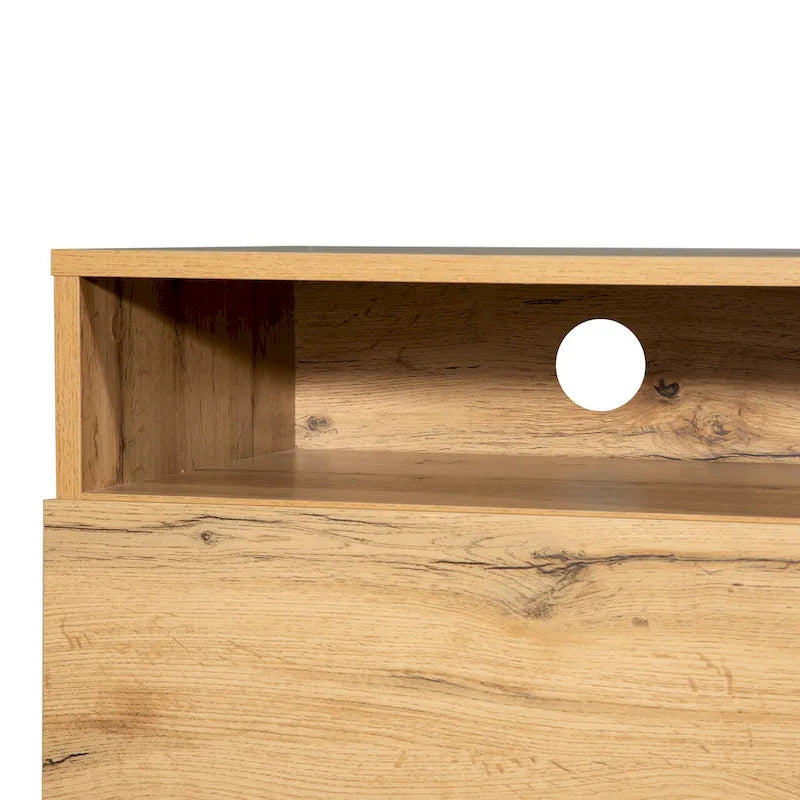 Mobile porta TV Wood+Grey 70.9 con vano contenitore e anta a ribalta per TV fino a 80 pollici