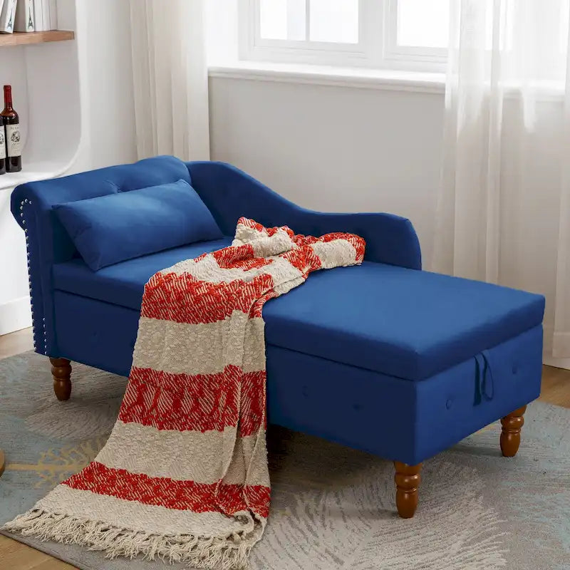 Chaise Longue da Interno in Velluto con Cuscino