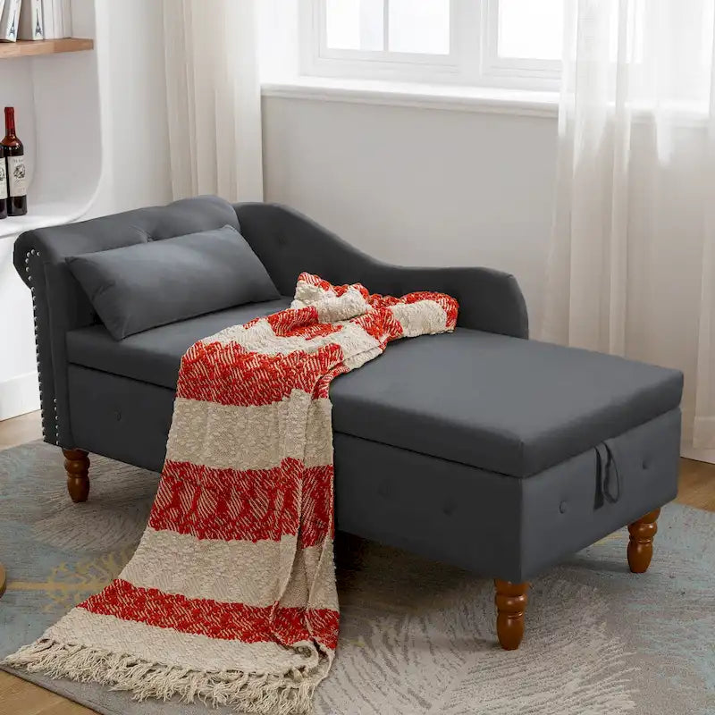 Chaise Longue da Interno in Velluto con Cuscino