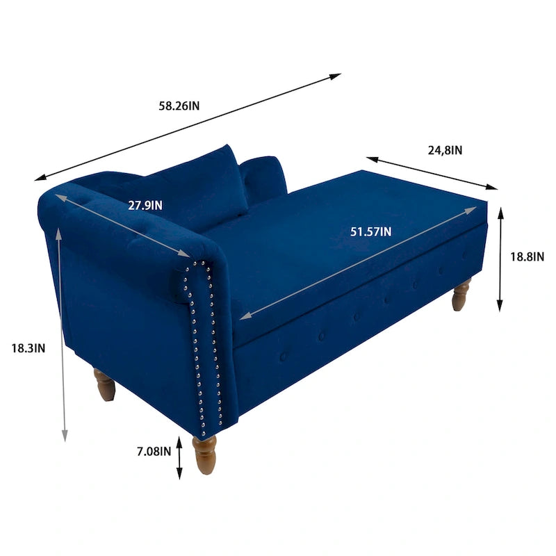 Chaise Longue da Interno in Velluto con Cuscino