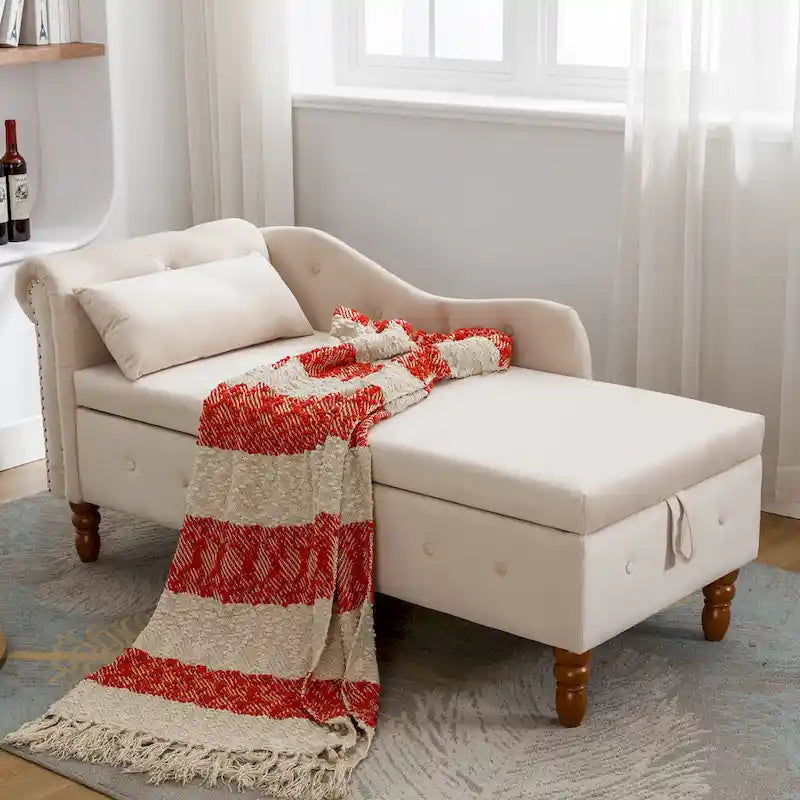 Chaise Longue da Interno in Velluto con Cuscino