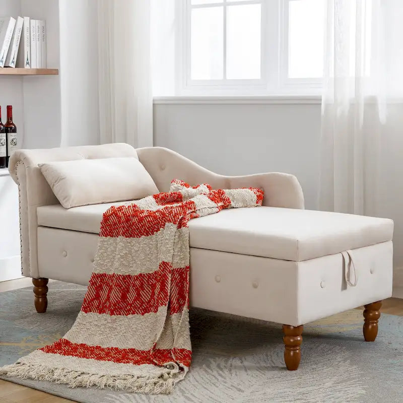 Chaise Longue da Interno in Velluto con Cuscino