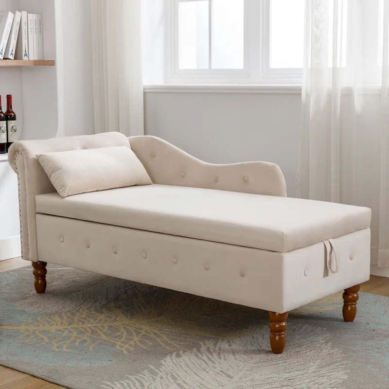Chaise Longue da Interno in Velluto con Cuscino