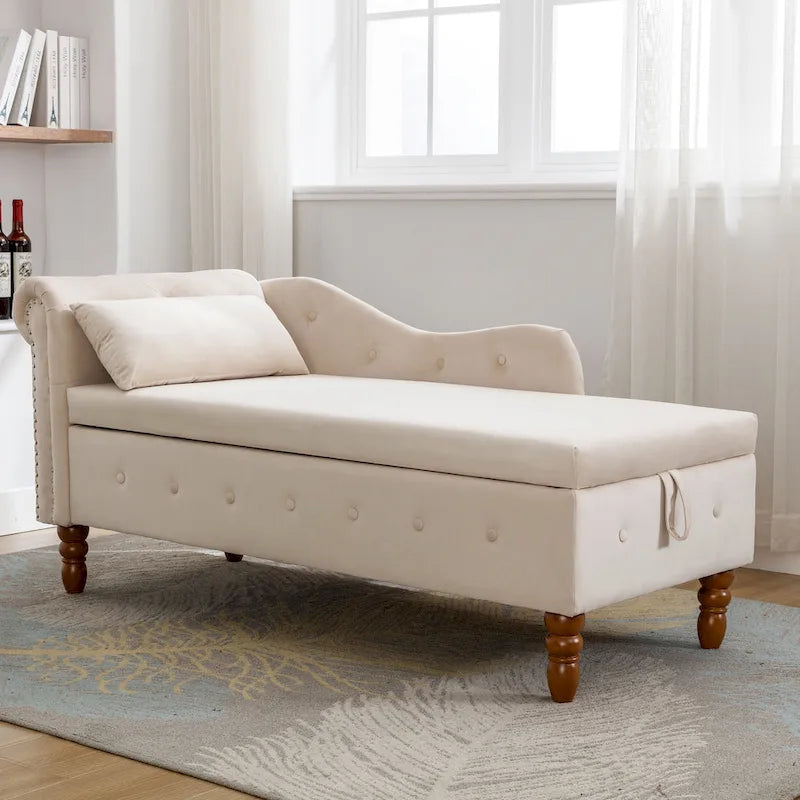 Chaise Longue da Interno in Velluto con Cuscino