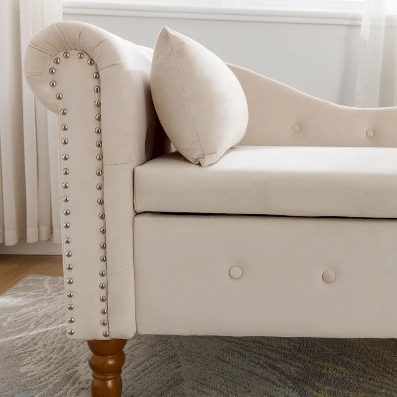 Chaise Longue da Interno in Velluto con Cuscino