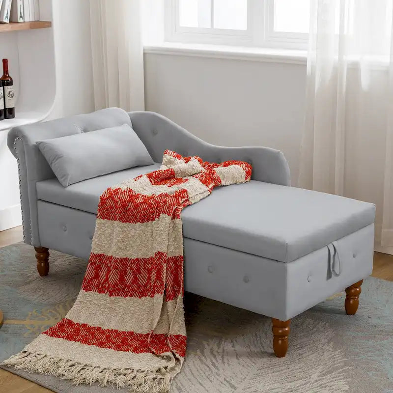 Chaise Longue da Interno in Velluto con Cuscino