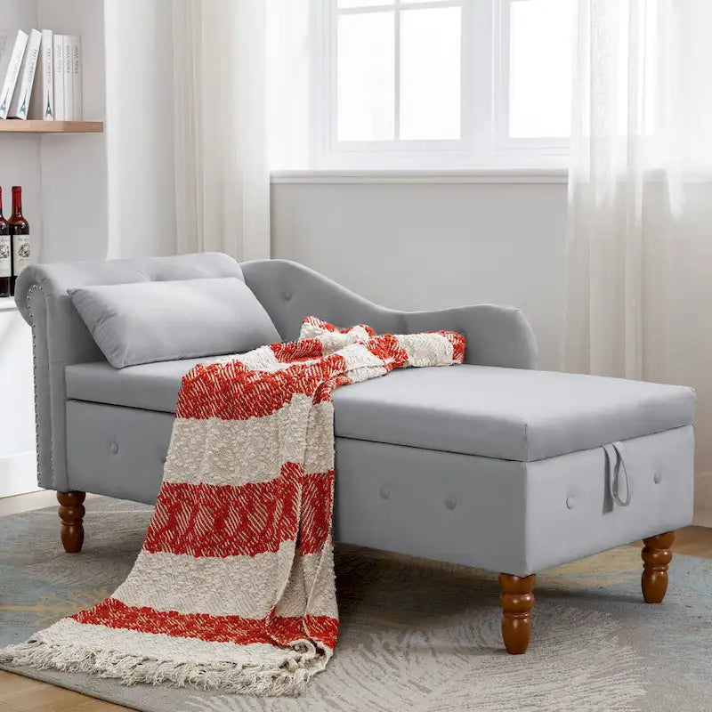 Chaise Longue da Interno in Velluto con Cuscino
