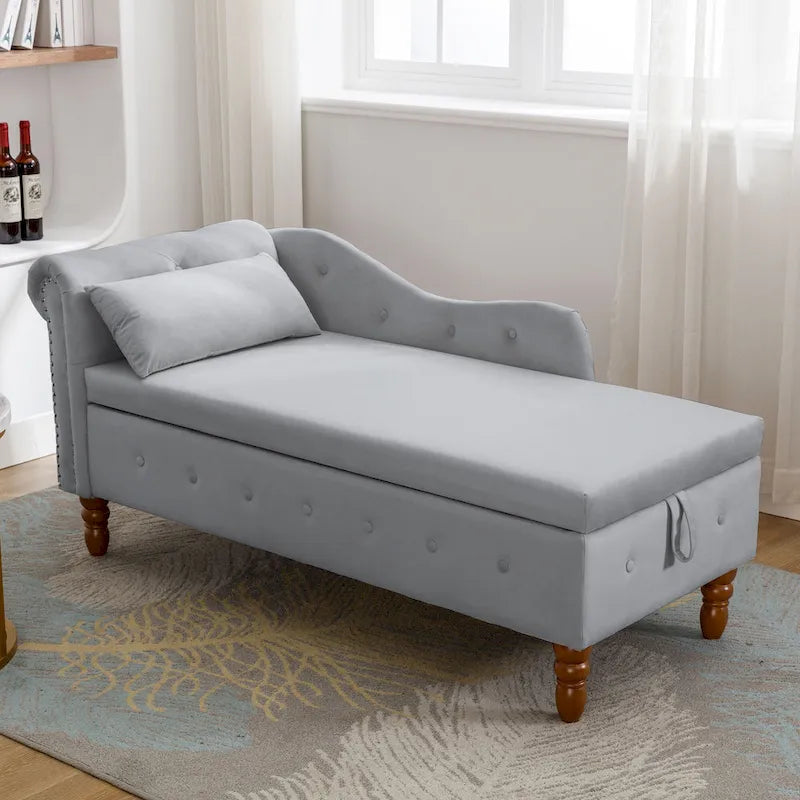 Chaise Longue da Interno in Velluto con Cuscino