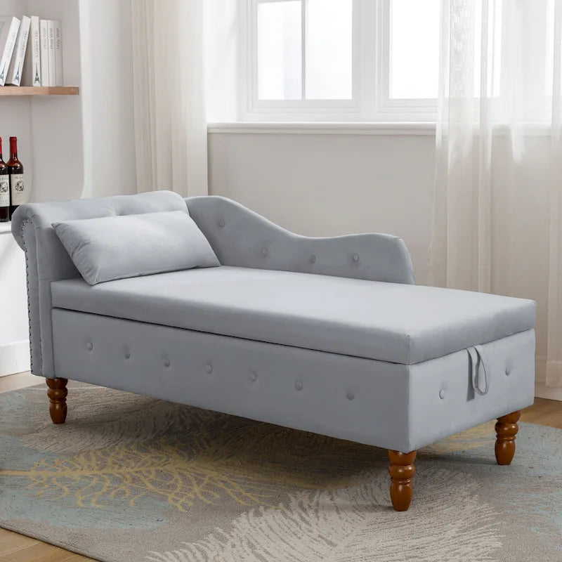 Chaise Longue da Interno in Velluto con Cuscino