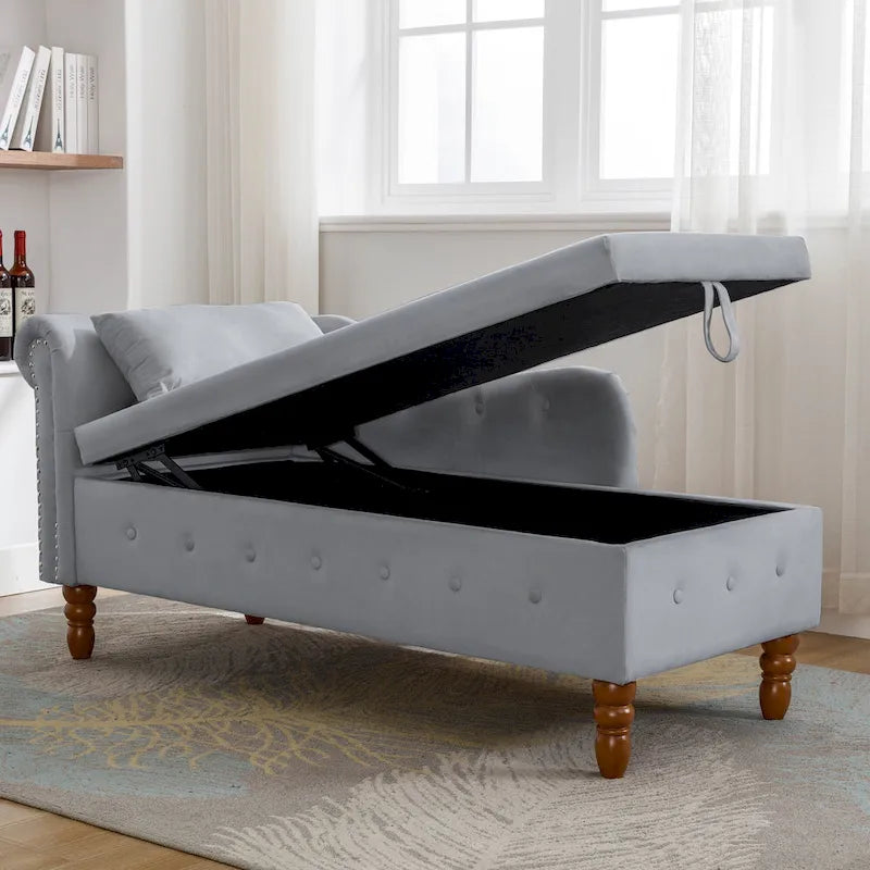 Chaise Longue da Interno in Velluto con Cuscino