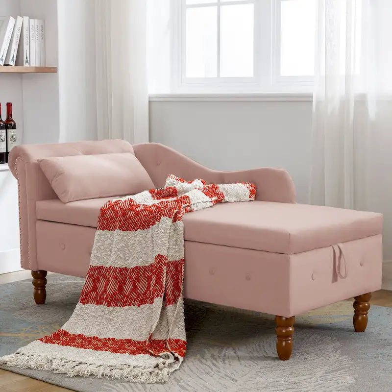 Chaise Longue da Interno in Velluto con Cuscino