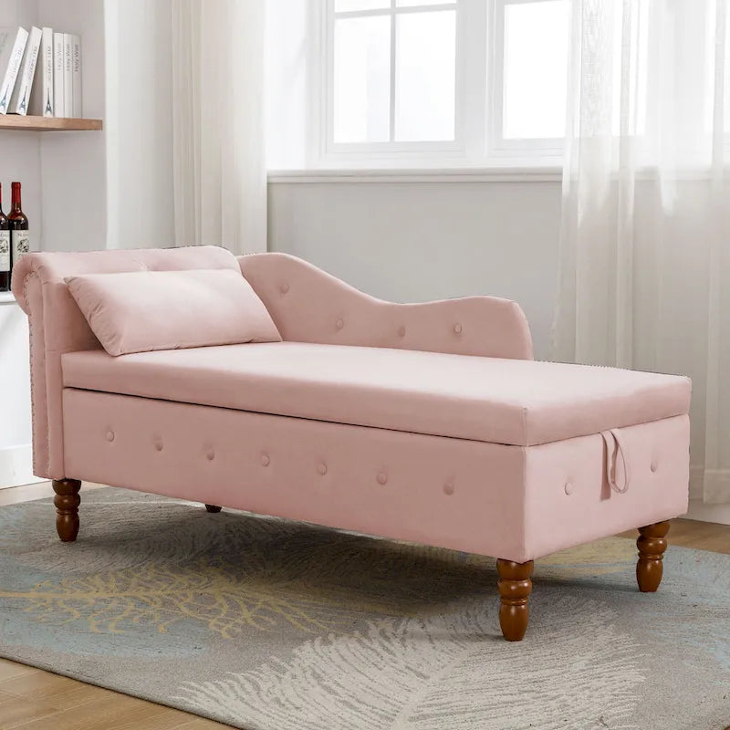 Chaise Longue da Interno in Velluto con Cuscino