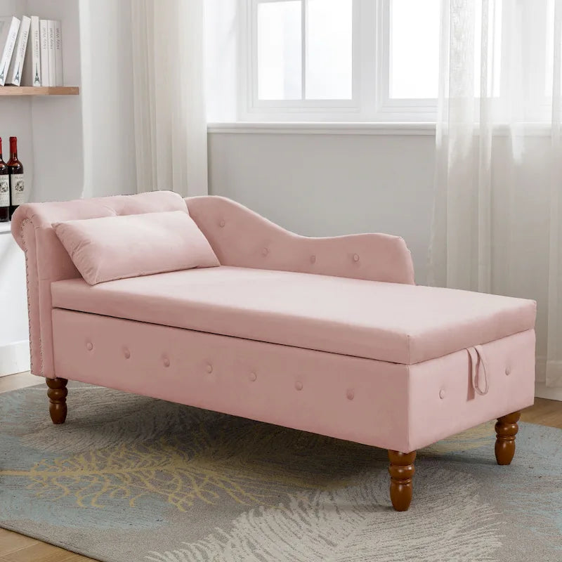 Chaise Longue da Interno in Velluto con Cuscino