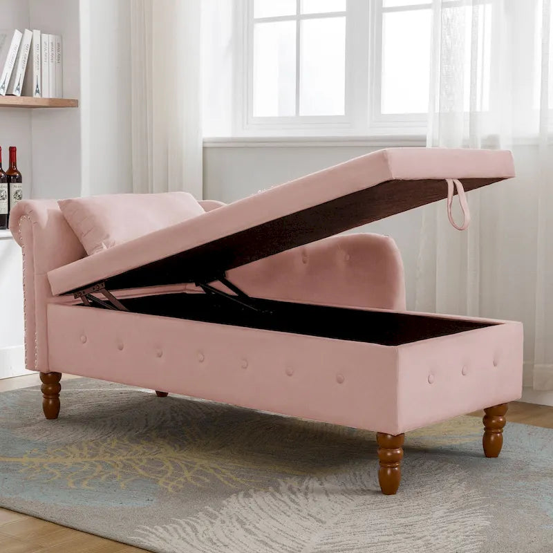 Chaise Longue da Interno in Velluto con Cuscino