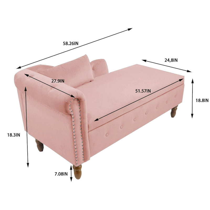 Chaise Longue da Interno in Velluto con Cuscino