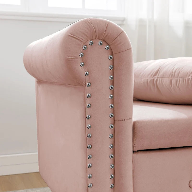 Chaise Longue da Interno in Velluto con Cuscino