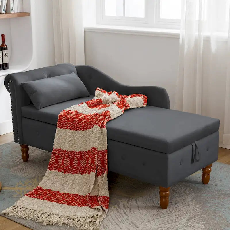 Chaise Longue da Interno in Velluto con Cuscino