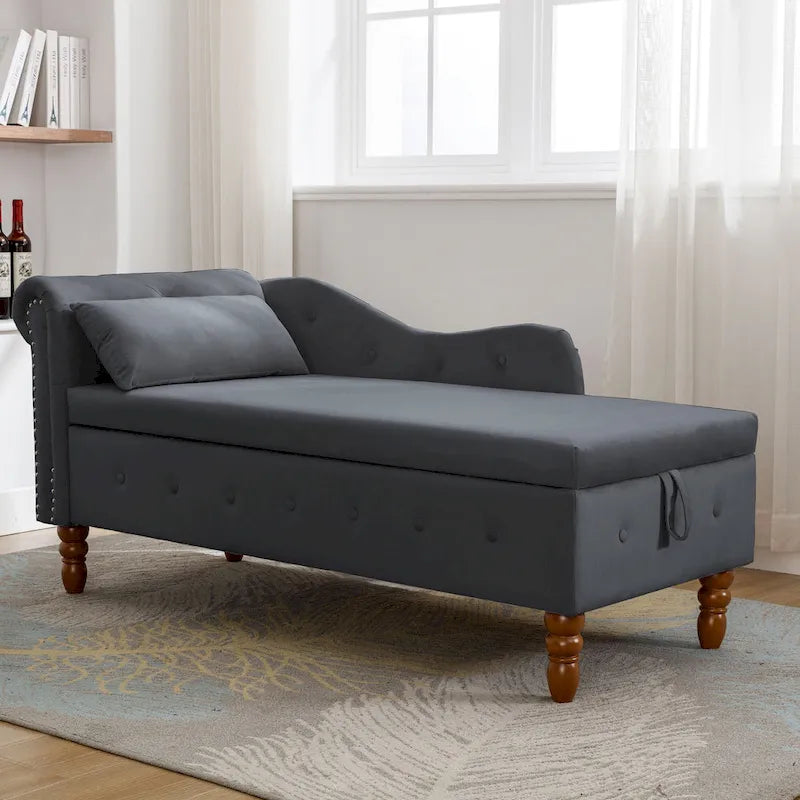 Chaise Longue da Interno in Velluto con Cuscino