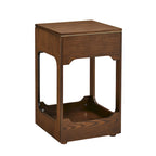 Tavolino salotto Mid Century Modern con piano sollevabile, Piccolo tavolino da divano alzabile con ripiano portaoggetti, Comodino in legno