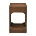 Tavolino salotto Mid Century Modern con piano sollevabile, Piccolo tavolino da divano alzabile con ripiano portaoggetti, Comodino in legno