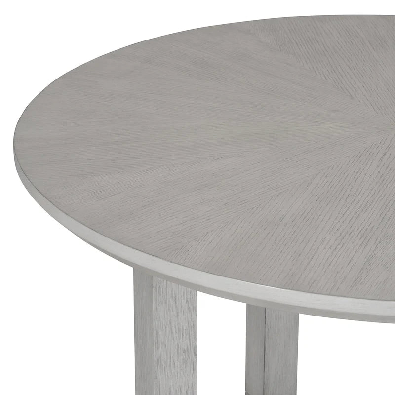 Set Tavolo da Pranzo Rotondo a 5 Pezzi, Tavolo da Pranzo e Sedie in Legno Vintage con Top a Grana di Legno Radiale per Sala da Pranzo e Cucina