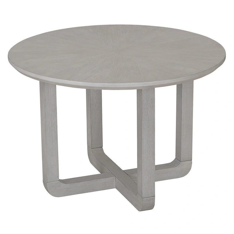Set Tavolo da Pranzo Rotondo a 5 Pezzi, Tavolo da Pranzo e Sedie in Legno Vintage con Top a Grana di Legno Radiale per Sala da Pranzo e Cucina
