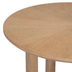 Set Tavolo da Pranzo Rotondo a 5 Pezzi, Tavolo da Pranzo e Sedie in Legno Vintage con Top a Grana di Legno Radiale per Sala da Pranzo e Cucina