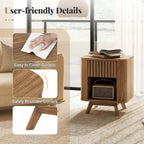 Comodino in legno 1/2 pz con cassetto e ripiano aperto