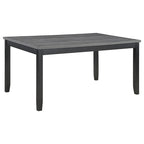 Set da pranzo Drake 6 pezzi, tavolo, 4 sedie, panca, tessuto grigio, legno nero