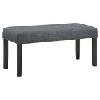 Set da pranzo Drake 6 pezzi, tavolo, 4 sedie, panca, tessuto grigio, legno nero