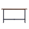 Consolle rettangolare in legno espresso con base in metallo nero - 56 L x 8 P x 30 H