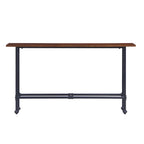 Consolle rettangolare in legno espresso con base in metallo nero - 56 L x 8 P x 30 H