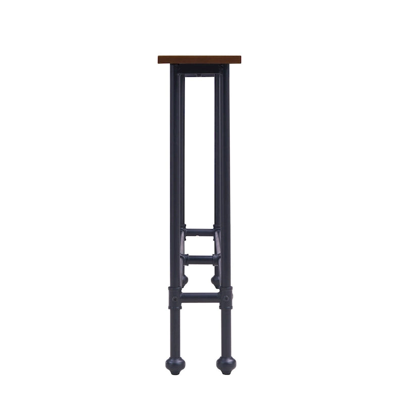 Consolle rettangolare in legno espresso con base in metallo nero - 56 L x 8 P x 30 H