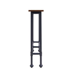 Consolle rettangolare in legno espresso con base in metallo nero - 56 L x 8 P x 30 H