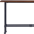 Consolle rettangolare in legno espresso con base in metallo nero - 56 L x 8 P x 30 H