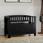 Panca Contenitore Piccola da Ingresso Transizionale in Legno Massello Normandy 36 Wide