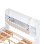 Letto a piattaforma Queen Size con testiera contenitore