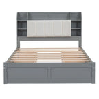 Letto a piattaforma Queen Size con testiera contenitore