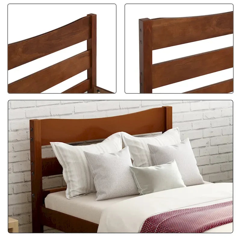 Letto a piattaforma in legno marrone misura singola