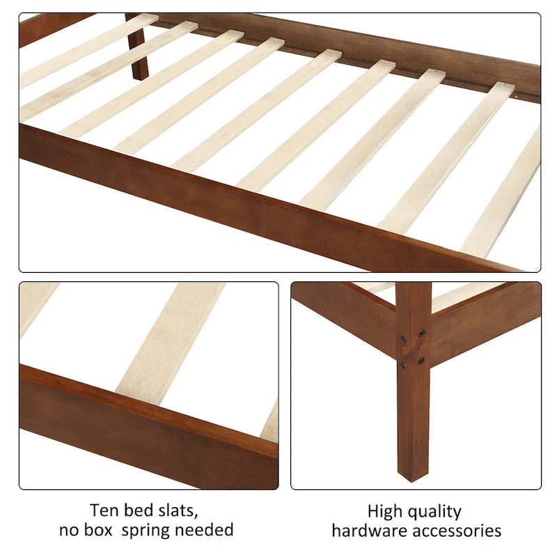 Letto a piattaforma in legno marrone misura singola
