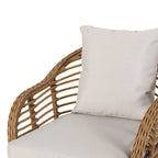 Set da salotto moderno e boho in vimini per interni con tavolino laterale