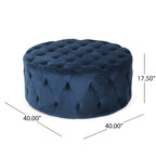 Pouf rotondo trapuntato in velluto Orla Modern Glam di Christopher Knight Home