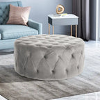 Pouf rotondo trapuntato in velluto Orla Modern Glam di Christopher Knight Home