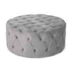 Pouf rotondo trapuntato in velluto Orla Modern Glam di Christopher Knight Home
