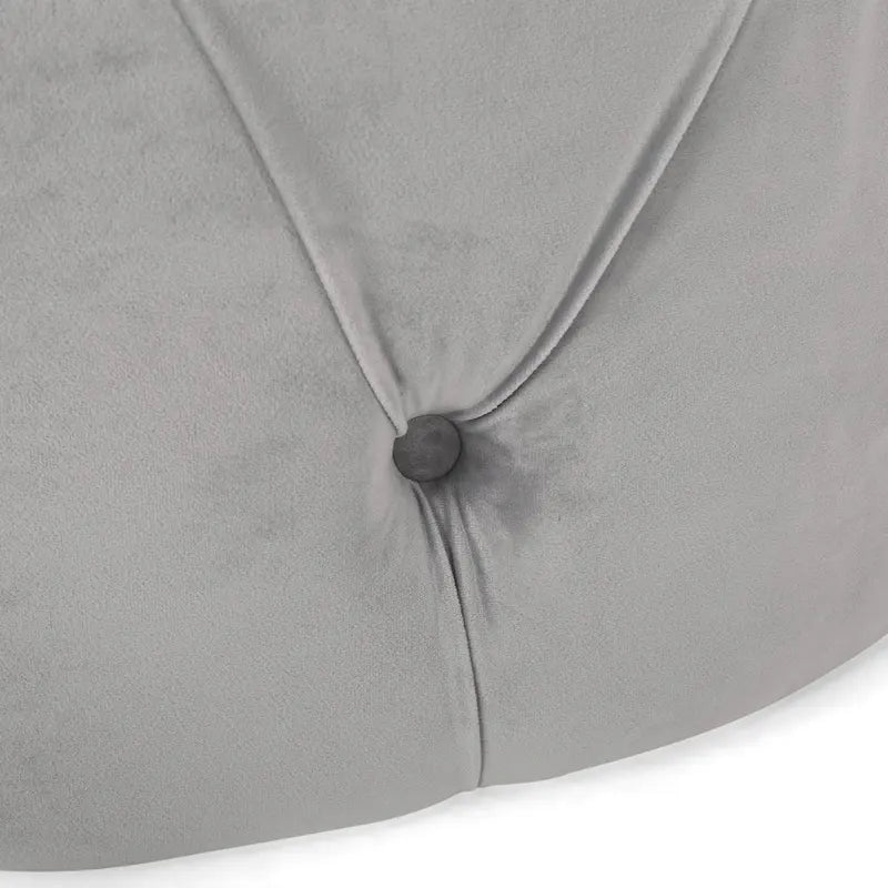 Pouf rotondo trapuntato in velluto Orla Modern Glam di Christopher Knight Home