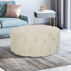 Pouf rotondo trapuntato in velluto Orla Modern Glam di Christopher Knight Home