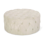 Pouf rotondo trapuntato in velluto Orla Modern Glam di Christopher Knight Home