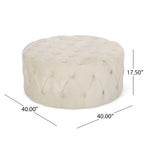 Pouf rotondo trapuntato in velluto Orla Modern Glam di Christopher Knight Home